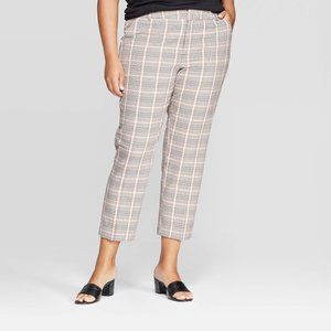 Ava & Viv plus size Brown Houndstooth  Ankle Pants